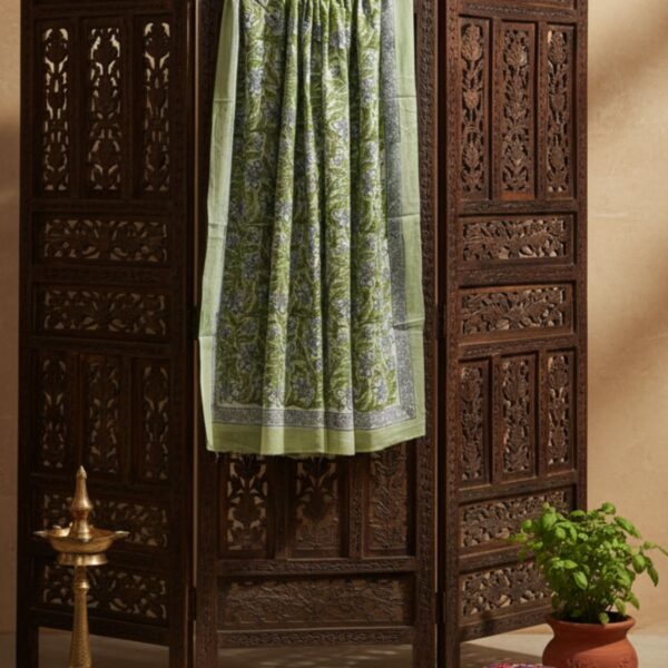 Cotton Yellow Base Multi-Color Block Print Sarong